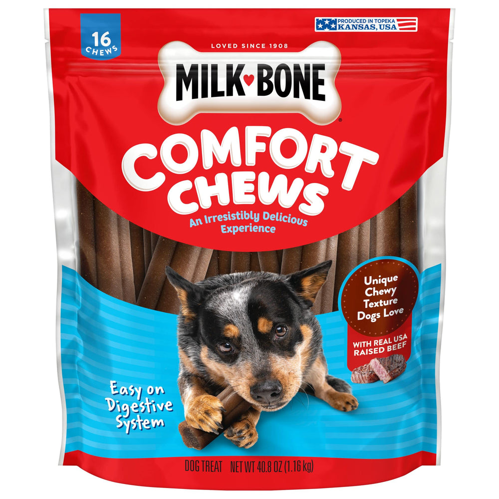 Milk-Bone Comfort Chews rawhide-free for safe, enjoyable chewing.