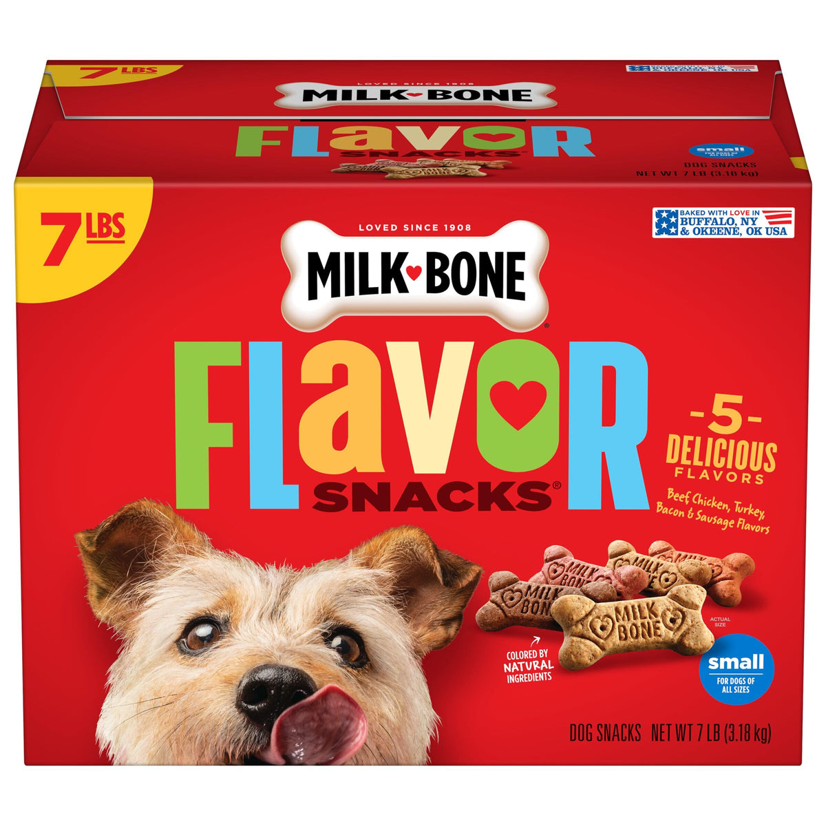 Milk-Bone Flavor Snacks small dog beef biscuits with crunchy texture for fresh breath