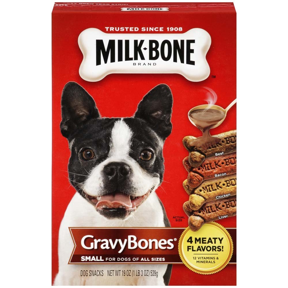 Milk-Bone Gravy Bones 1lb package for tasty dental care and daily joy.