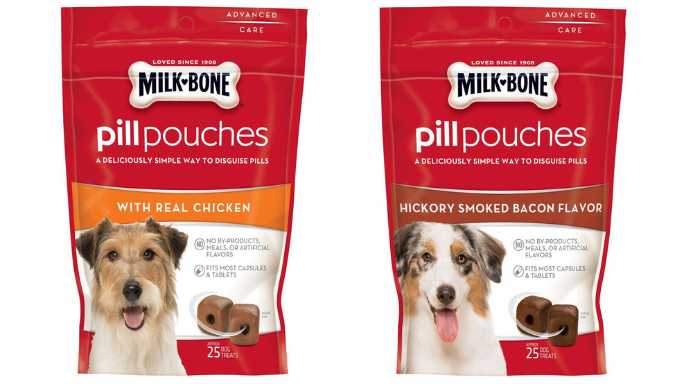 Milk-Bone Pill Pouches pack front for easy pill time planning.