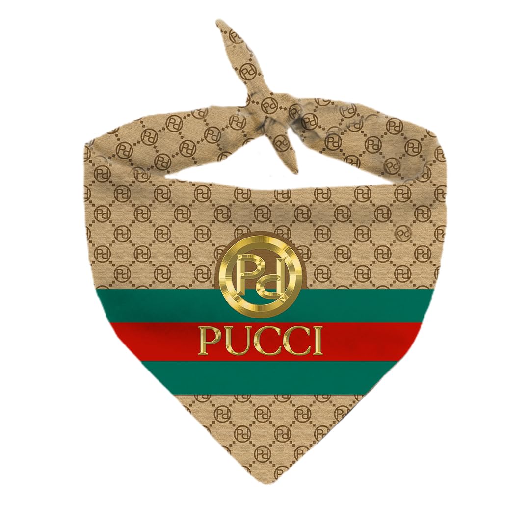 Millionaire Mutt Pucci bandana dog handbag-inspired design perfect for fashion-forward photoshoots.