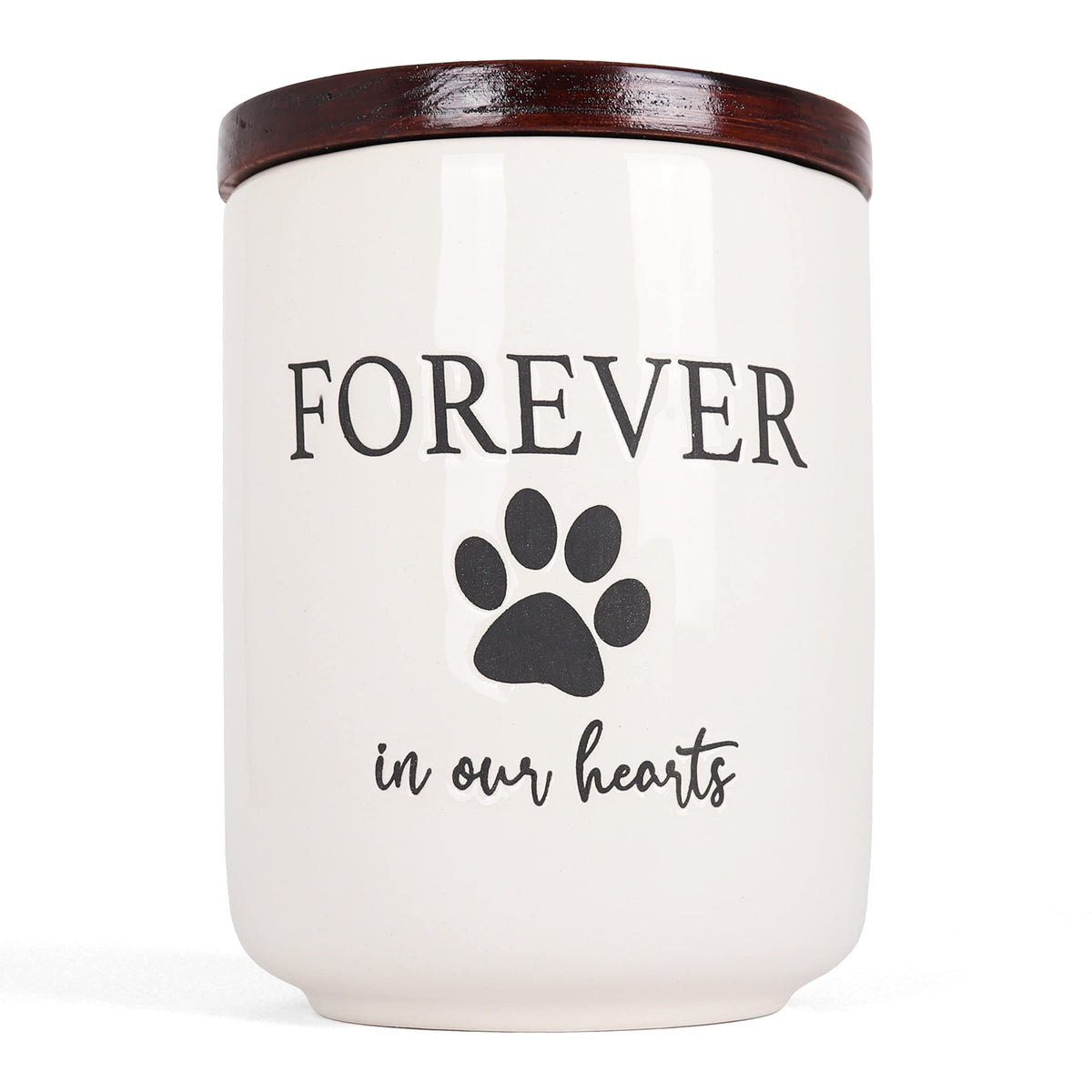 Milltown Merchants paw print ceramic pet urn—lasting keepsake for ashes.