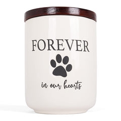 Milltown Merchants paw print ceramic pet urn—lasting keepsake for ashes.