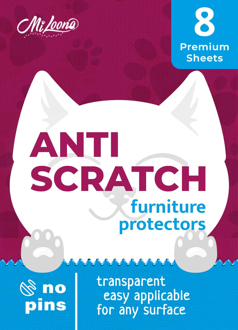 Miloona cat anti-scratch protector on sofa setup shields upholstery from claws while blending with decor.