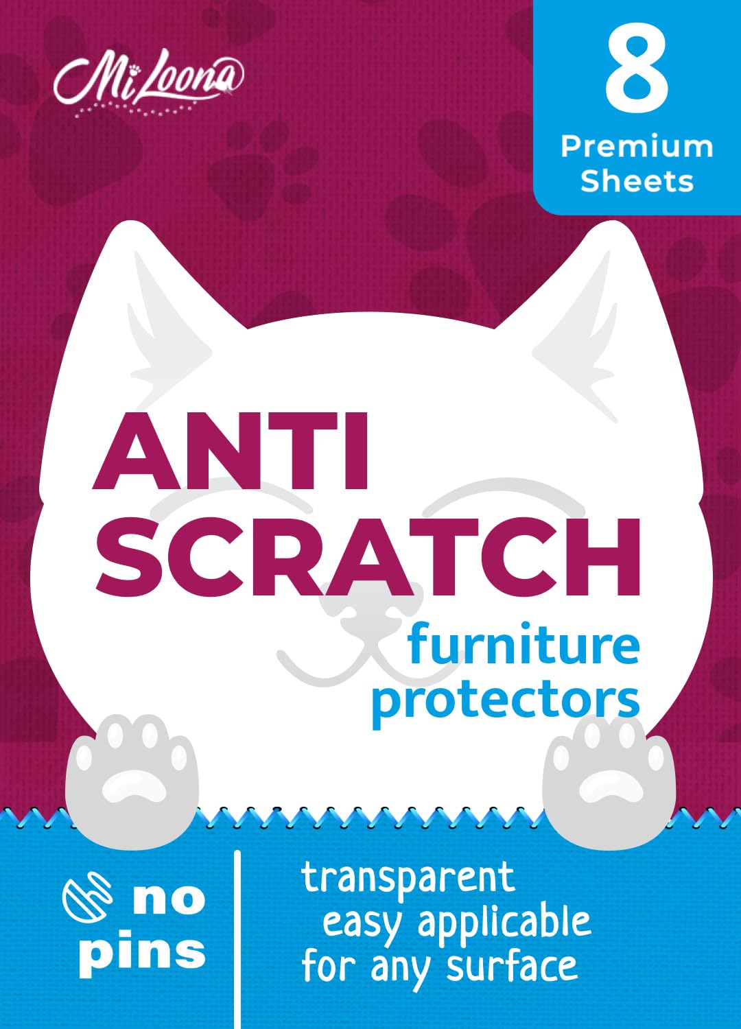 Miloona cat anti-scratch protector on sofa setup shields upholstery from claws while blending with decor.