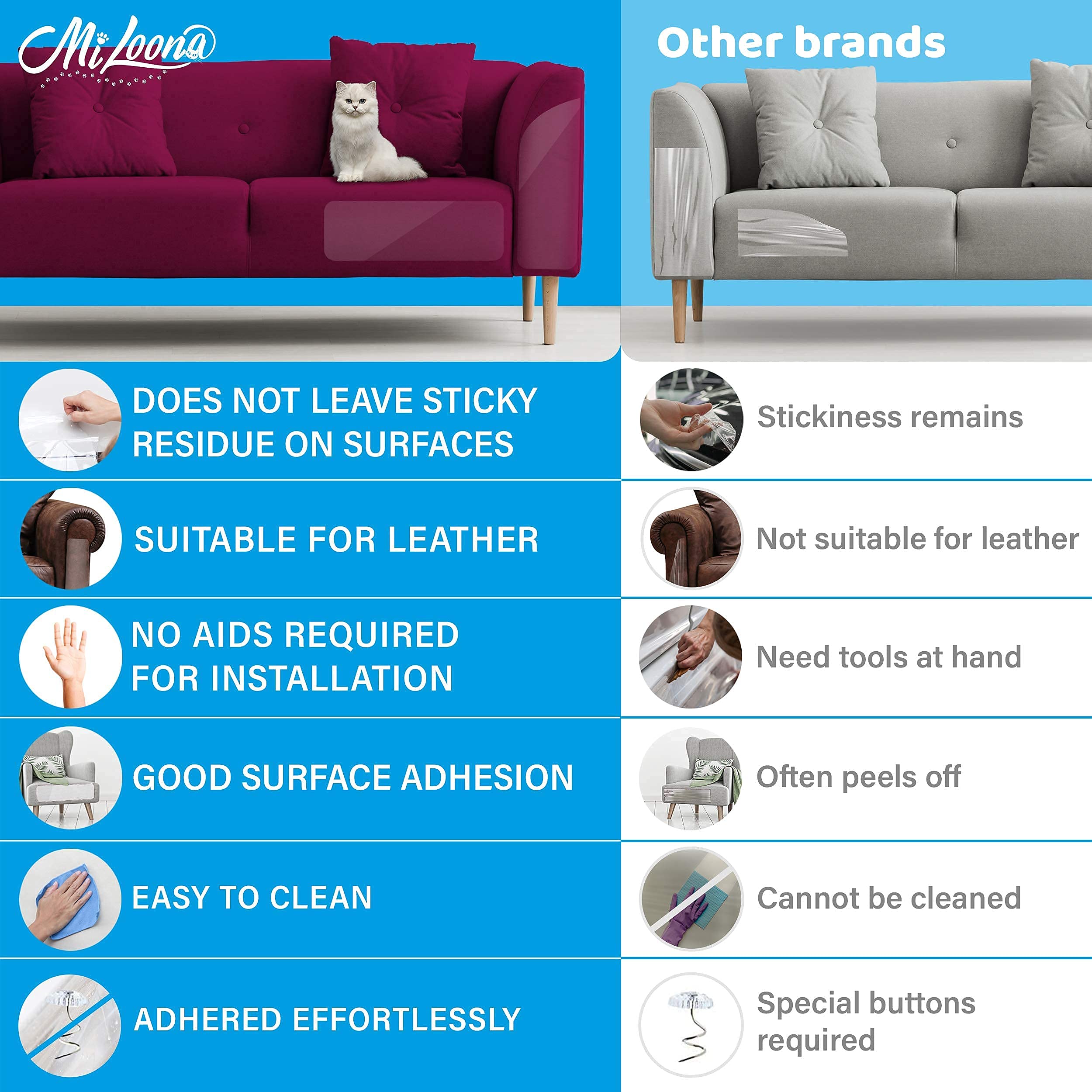 Miloona clear vinyl sheets wall mount demonstrates discreet simple installation.