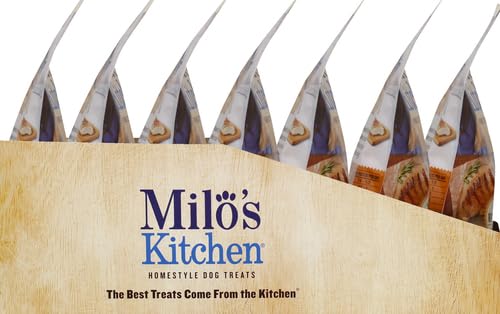 Milo's Kitchen Simply Chicken Jerky no artificial preservatives close-up.