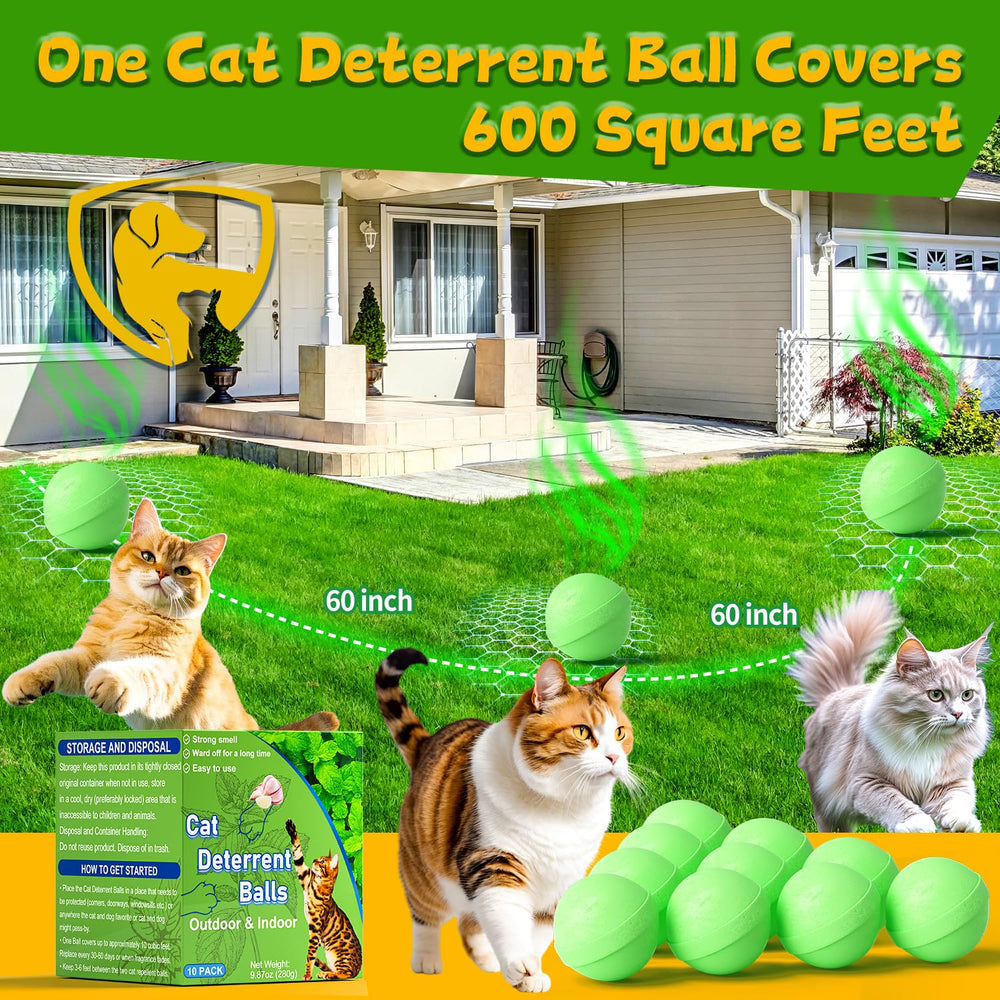 Mimo Style Cat Deterrent Ball in mesh bag ready for easy yard setup.