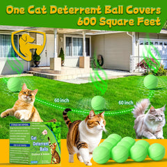 Mimo Style Cat Deterrent Ball in mesh bag ready for easy yard setup.