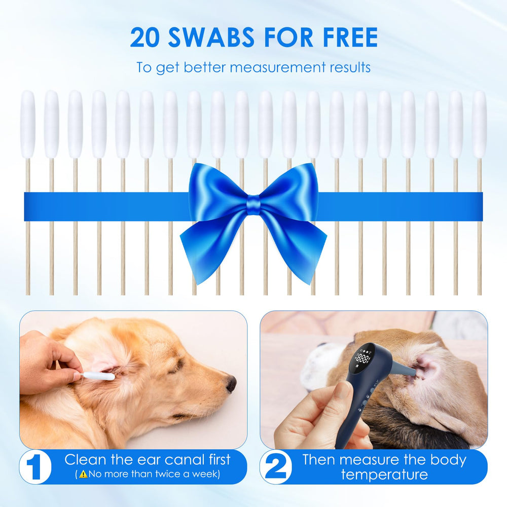 MINDPET-MED includes 20 swabs for ear cleaning before measurements.