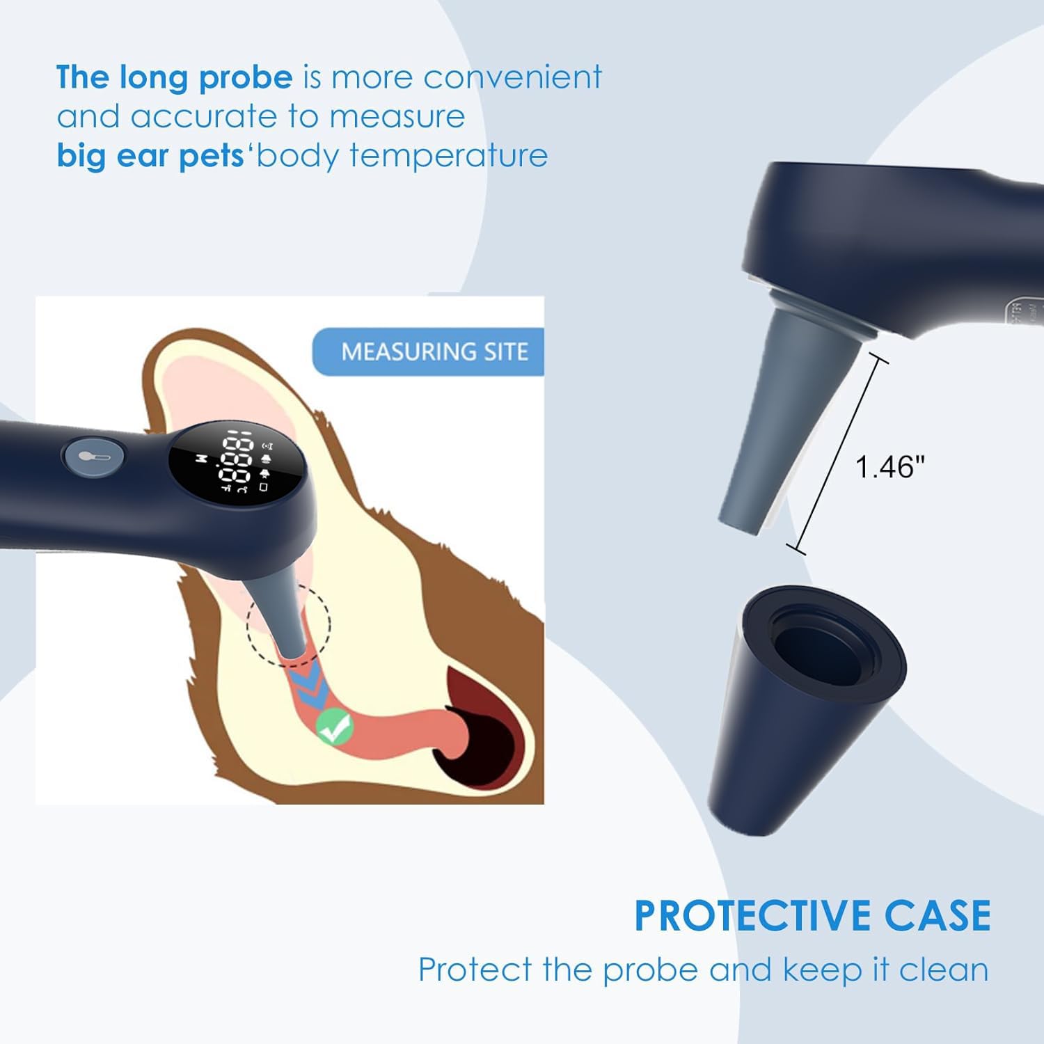 MINDPET-MED infrared sensor technology enables precise readings near the eardrum.