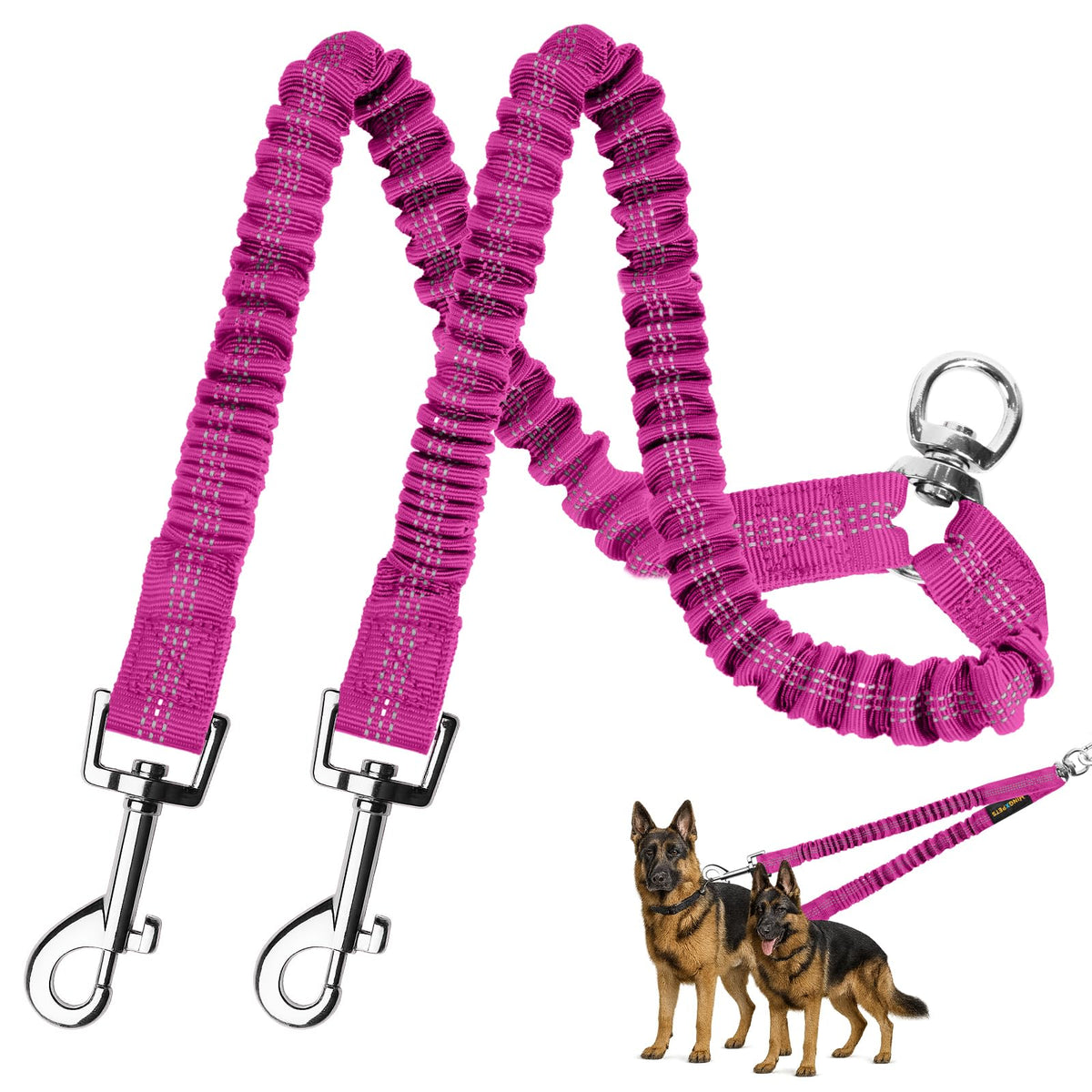 MingXpets 2 Dog Leash with 360° swivel for smooth, tangle-free walks.
