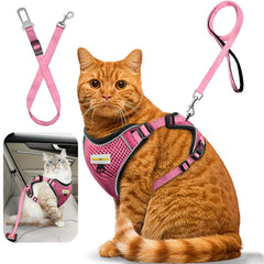 MingXpets arnés gato anti fuga para paseos seguros y cómodos.