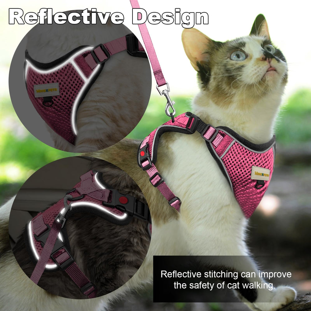 MingXpets arnés gato malla aire, mantiene tu mascota fresca durante caminatas.