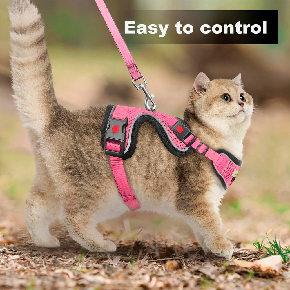 MingXpets arnés gato sistema cierres, seguridad para salidas diarias.