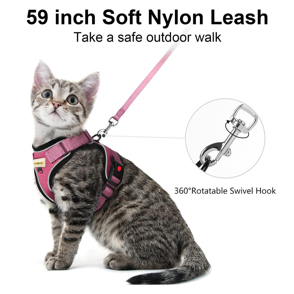 MingXpets harness with four escape-proof buckles for secure outdoor wear.