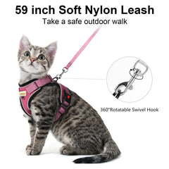 MingXpets harness with four escape-proof buckles for secure outdoor wear.