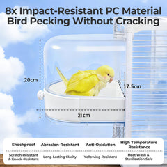 mini&moe Bird Bath 4-in-1 pull-out drawer for simple cleaning.