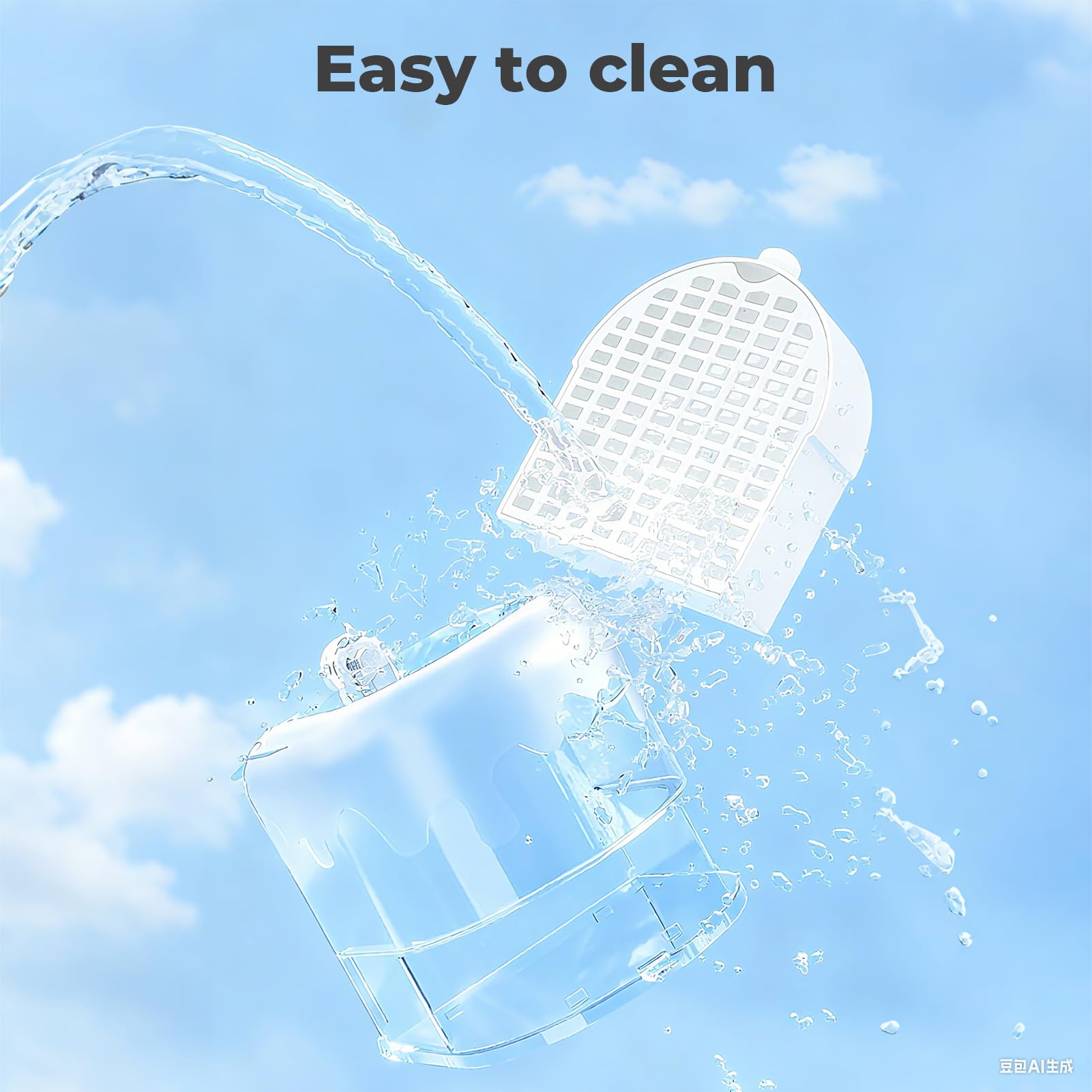 mini&moe Bird Bath large space for comfortable bird movement.