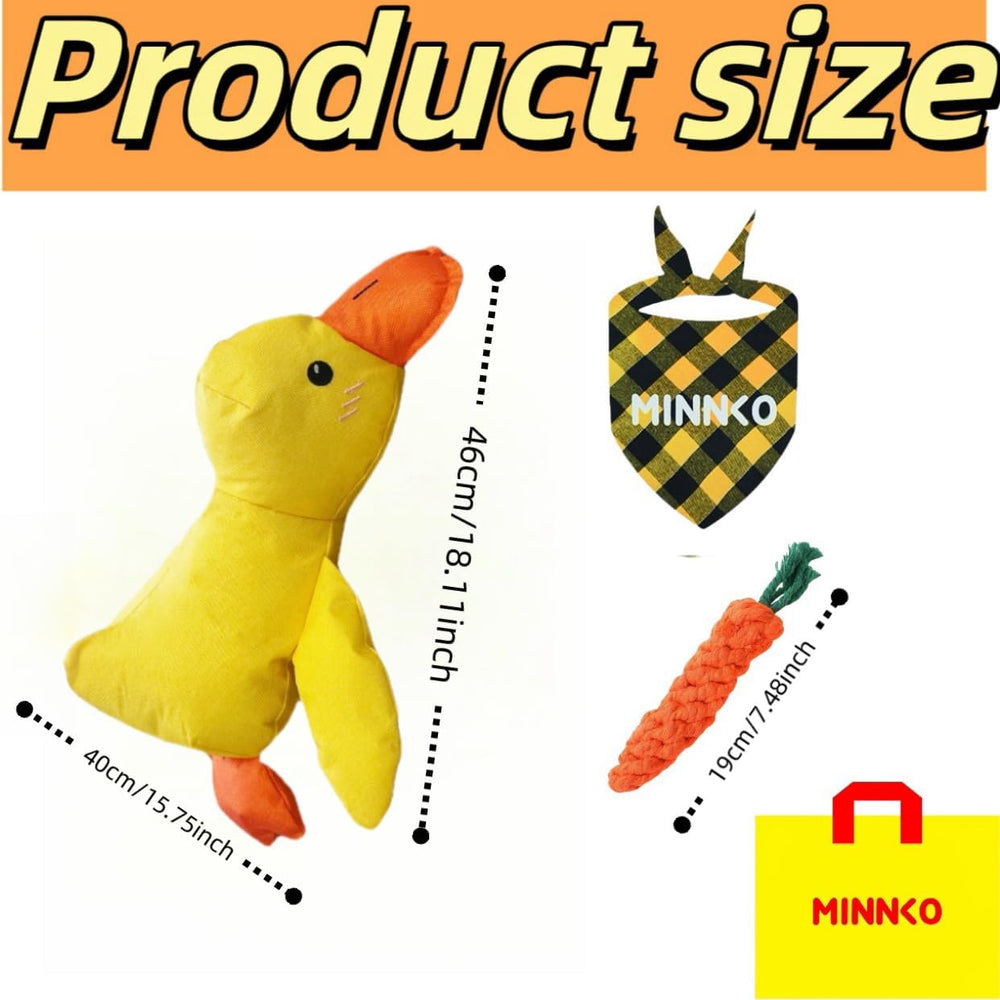 Minnko mellow duck toy quack sound enhances interactive chewing sessions