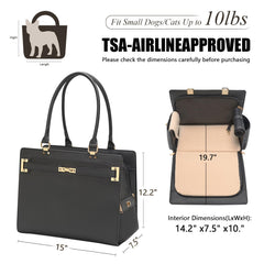 Minsong 2-in-1 stylish dog purse carrier interior view showing roomy space for tiny pets
