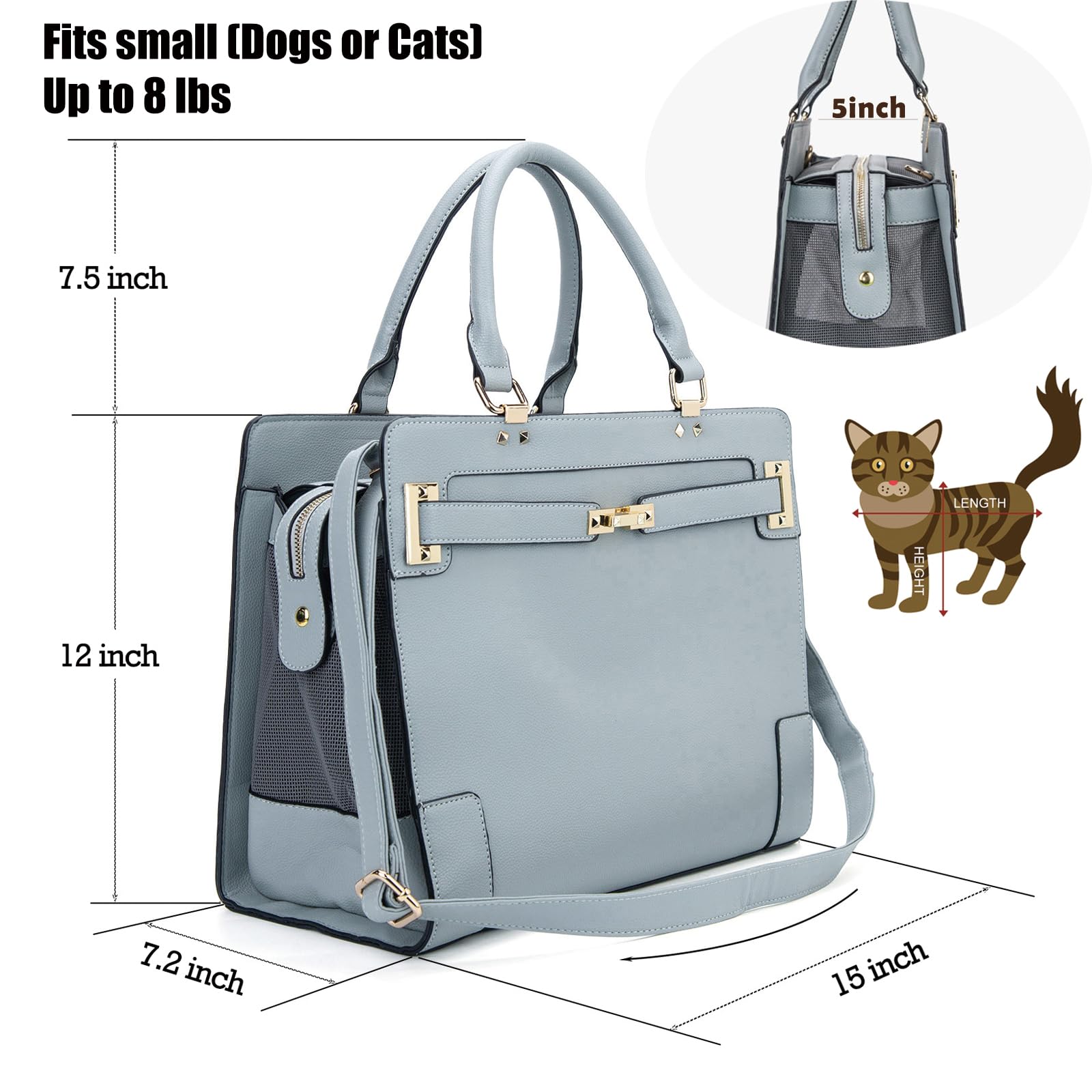 Minsong airline-approved pet tote under-seat design supports easy travel with a cat or dog.