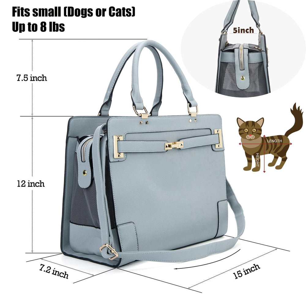 Minsong airline-approved pet tote under-seat design supports easy travel with a cat or dog.