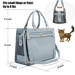 Minsong airline-approved pet tote under-seat design supports easy travel with a cat or dog.