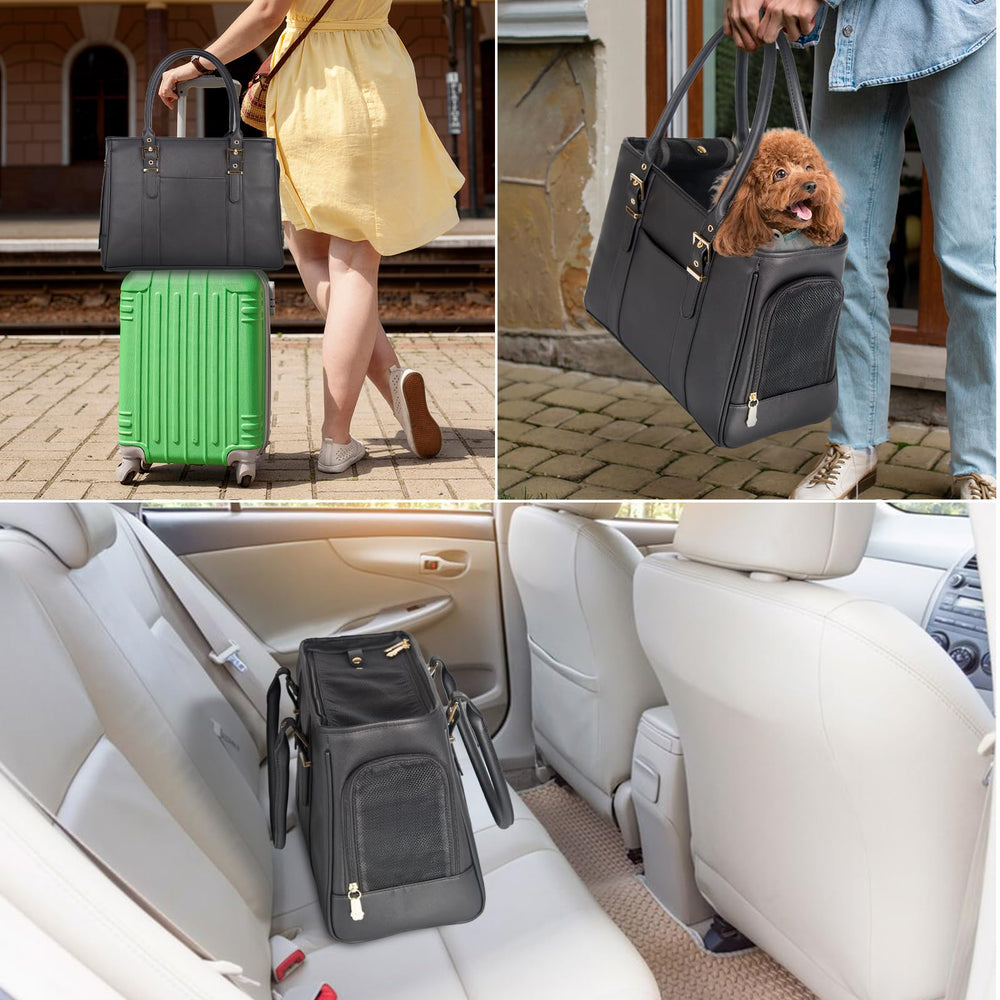 Minsong fashion pet carrier airline-ready badge: under-seat travel compatibility.