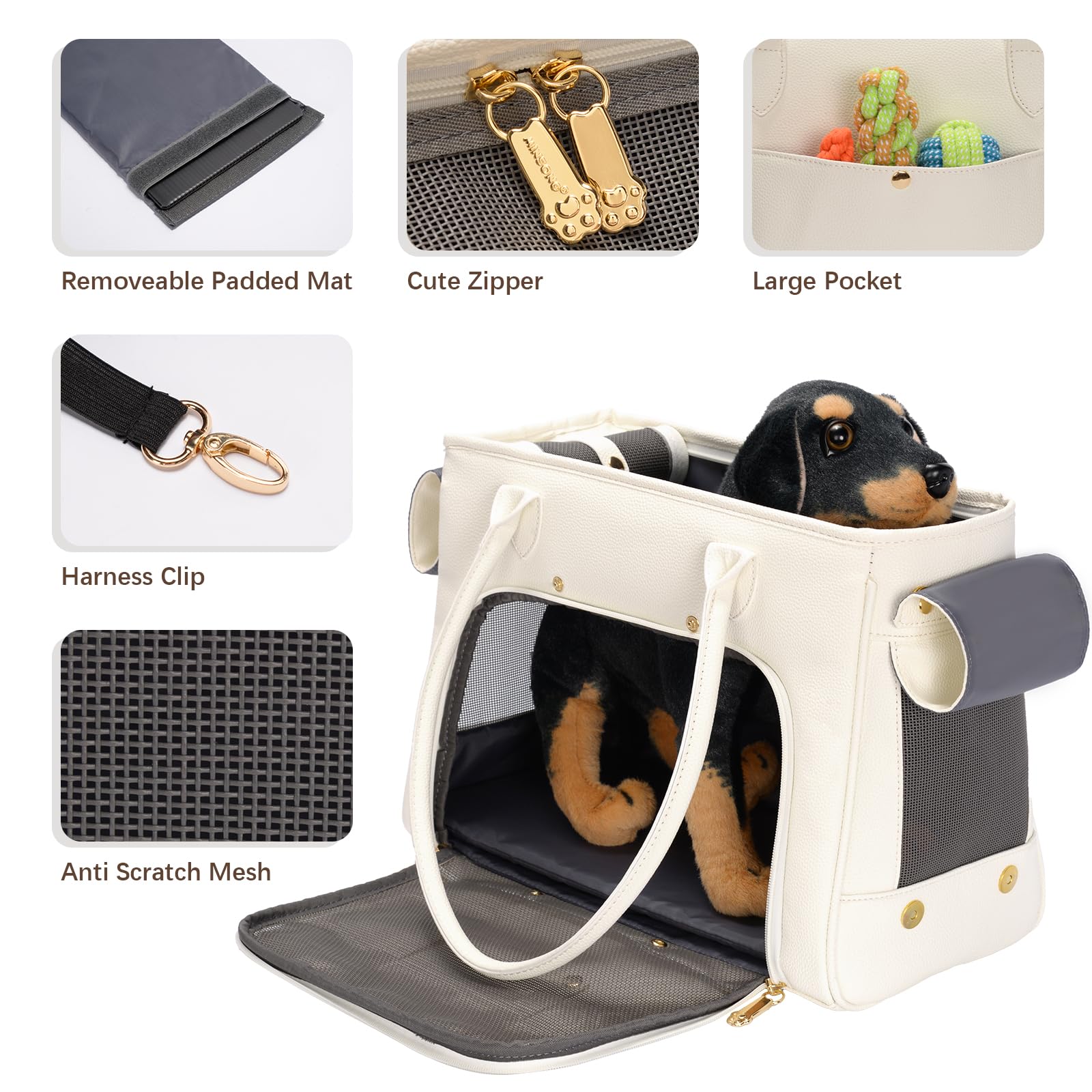 Minsong fashion pet carrier breathable ventilation shows mesh windows for airflow