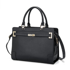 Minsong fashion pet carrier exterior view shows stylish PU leather tote for travel