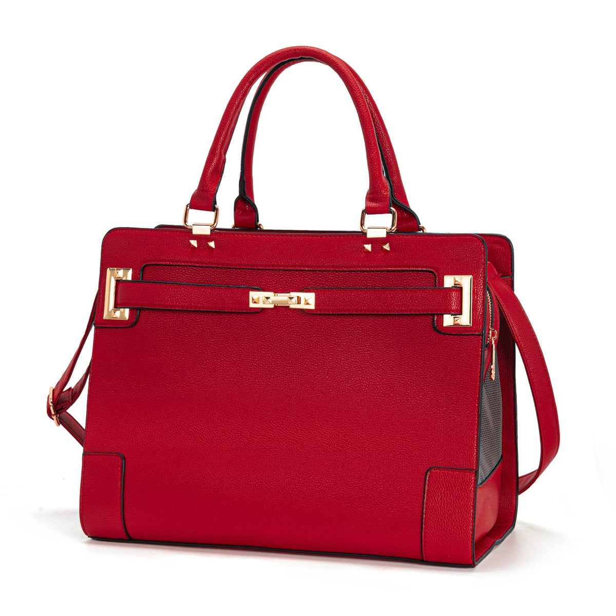 Minsong fashion pet carrier front view, stylish travel companion for small pets.