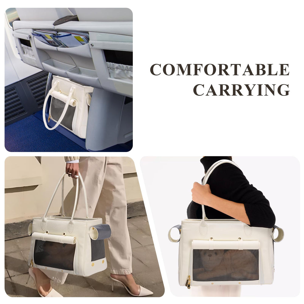 Minsong fashion pet carrier large pockets illustrate storage for treats and toys
