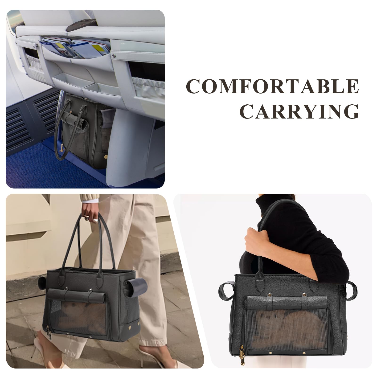 Minsong fashion pet carrier leash inside keeps pets secure