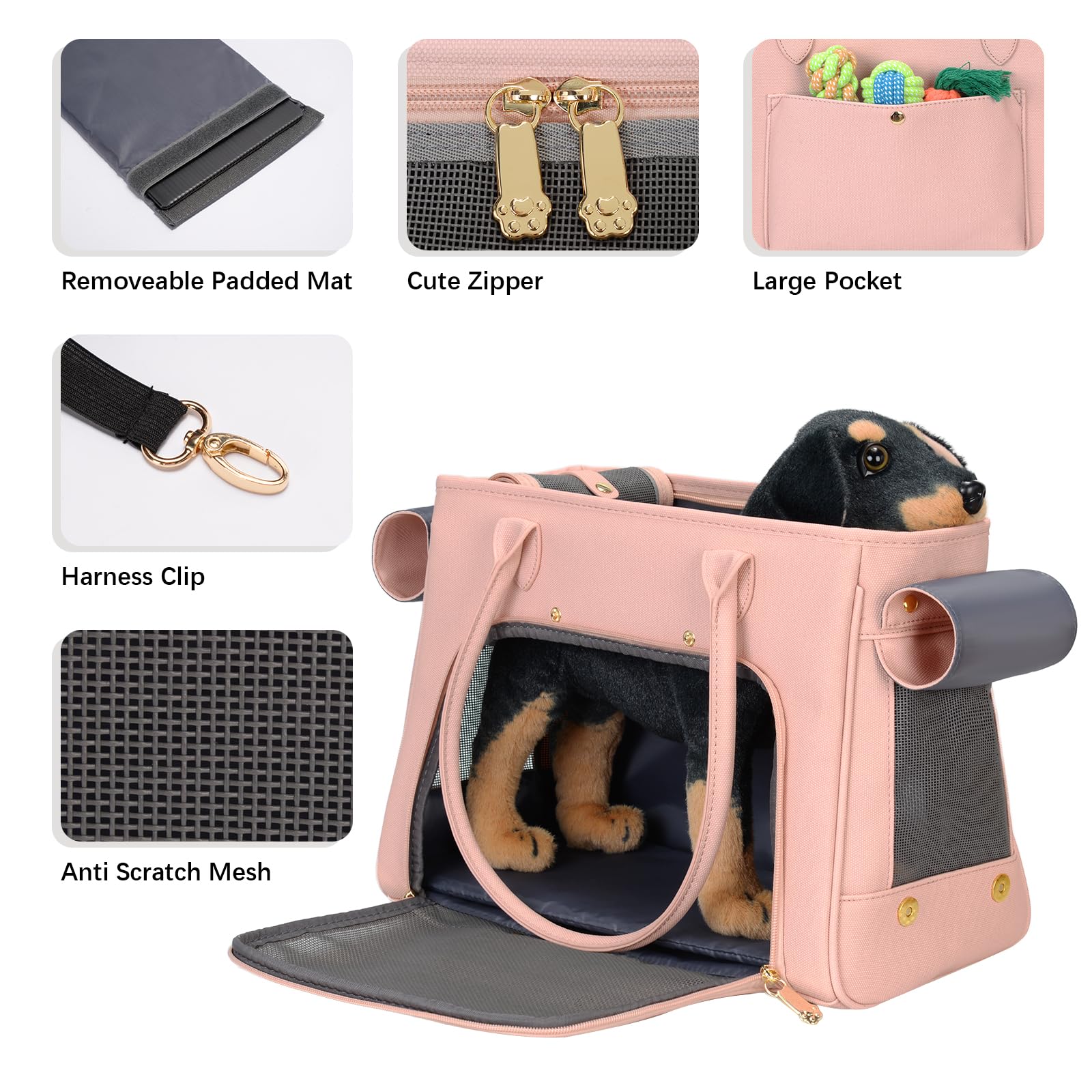 Minsong fashion pet carrier pink durable-pu fabric offers sturdy, soft environment