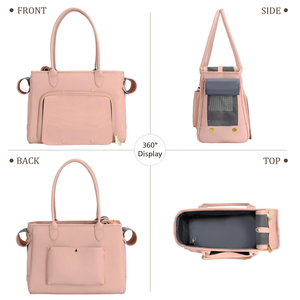 Minsong fashion pet carrier pink mesh-ventilation ensures good airflow for comfort