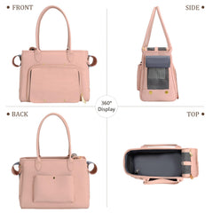 Minsong fashion pet carrier pink mesh-ventilation ensures good airflow for comfort