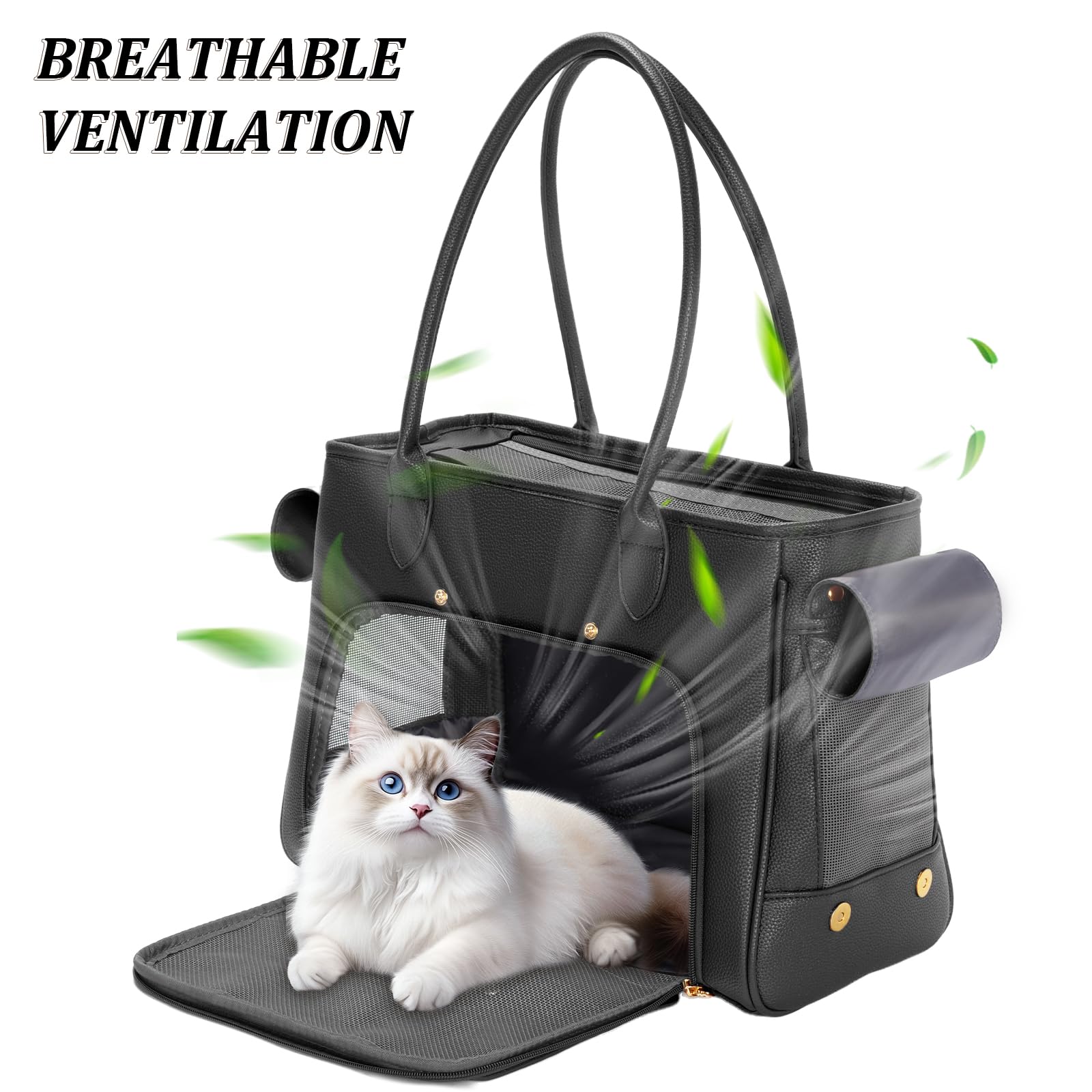 Minsong fashion pet carrier pocket details for treats and essentials