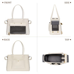 Minsong fashion pet carrier PU material closeup emphasizes durable soft exterior