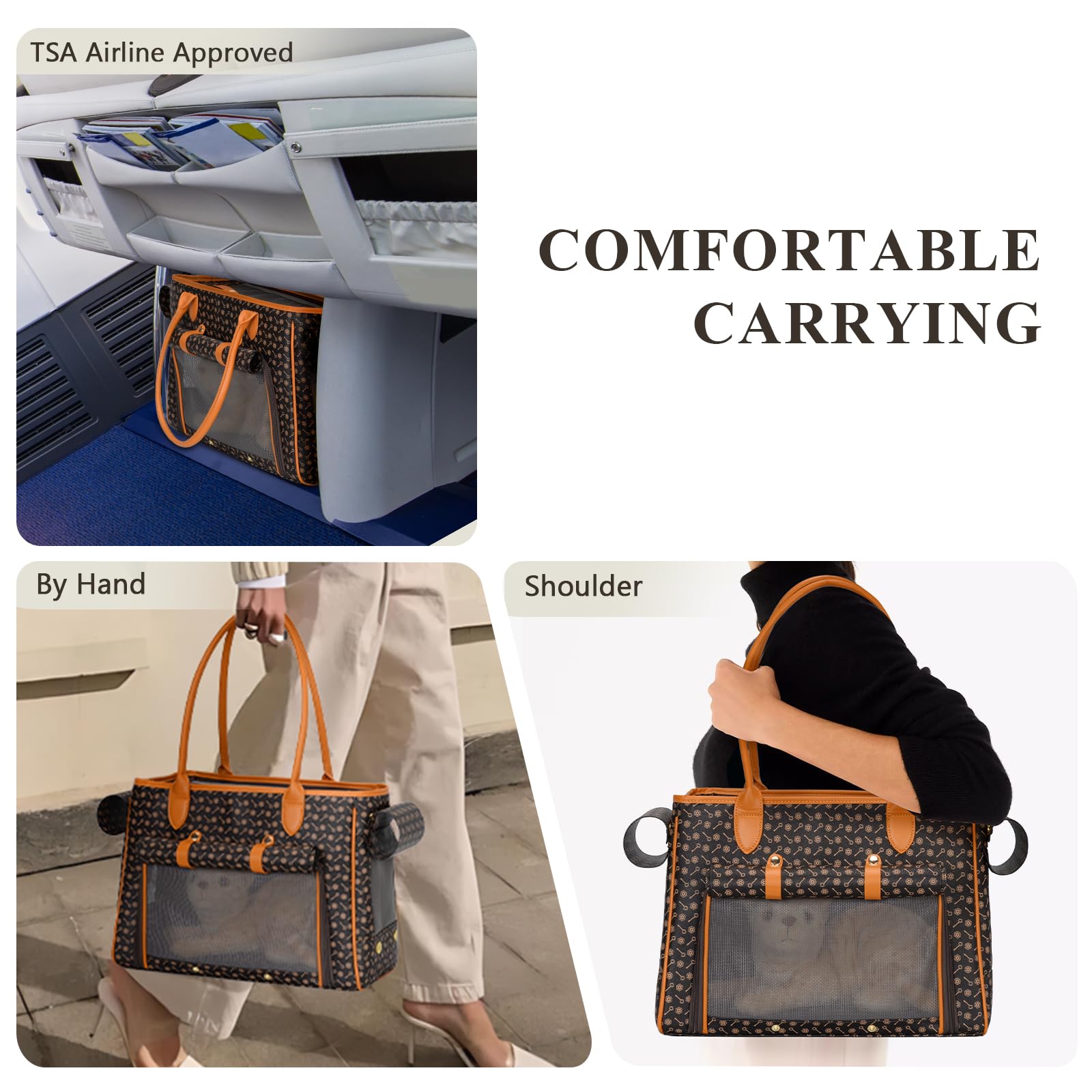 Minsong fashion pet carrier purse coffee dimensions 15.75 x 7.48 x 11.8 inches