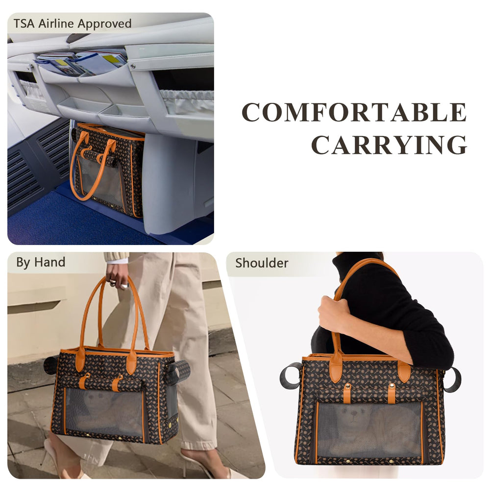 Minsong fashion pet carrier purse coffee dimensions 15.75 x 7.48 x 11.8 inches