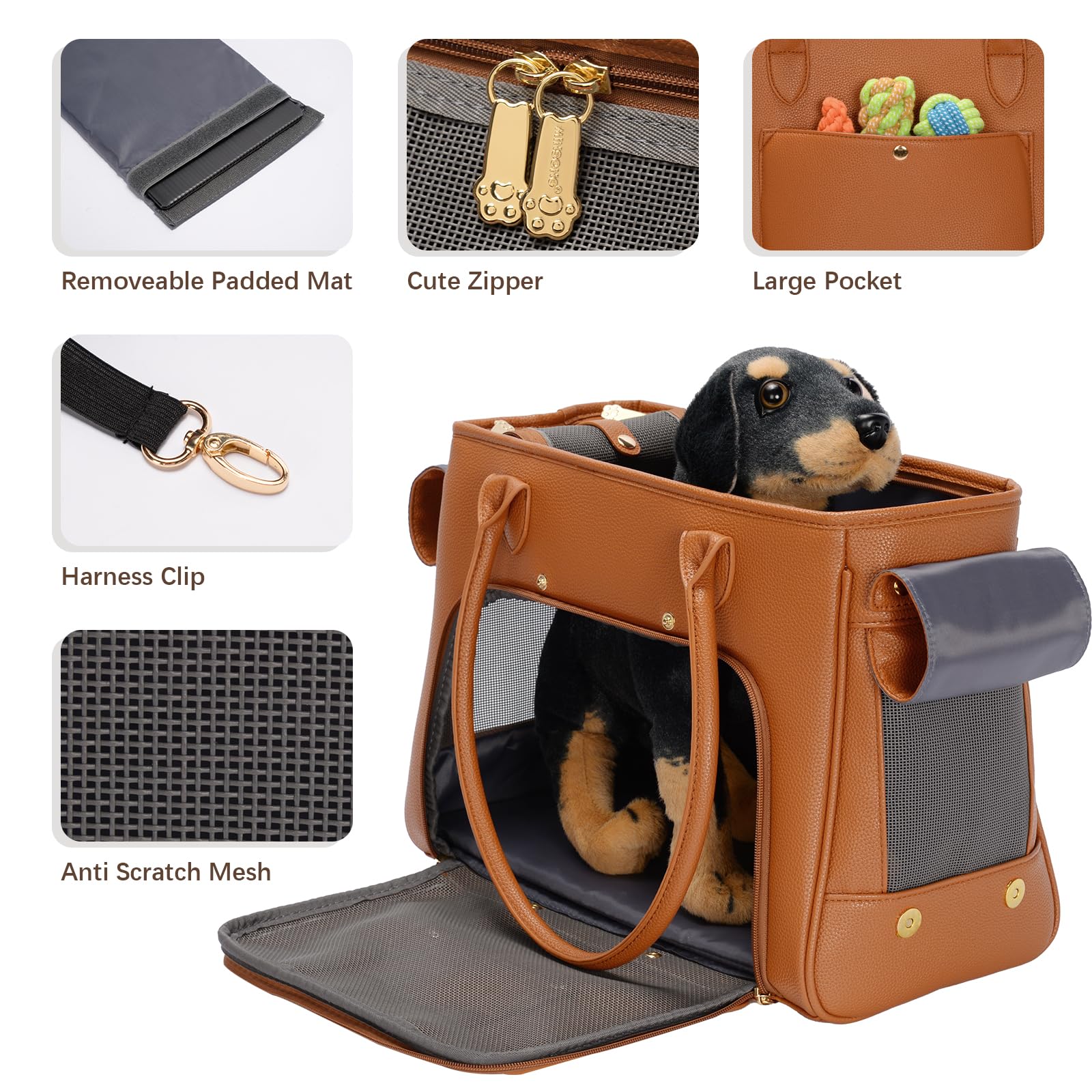Minsong fashion pet carrier purse mesh ventilation ensures breathable comfort