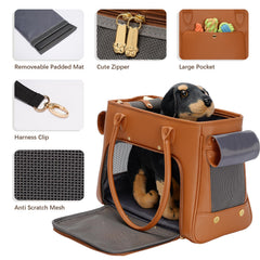 Minsong fashion pet carrier purse mesh ventilation ensures breathable comfort