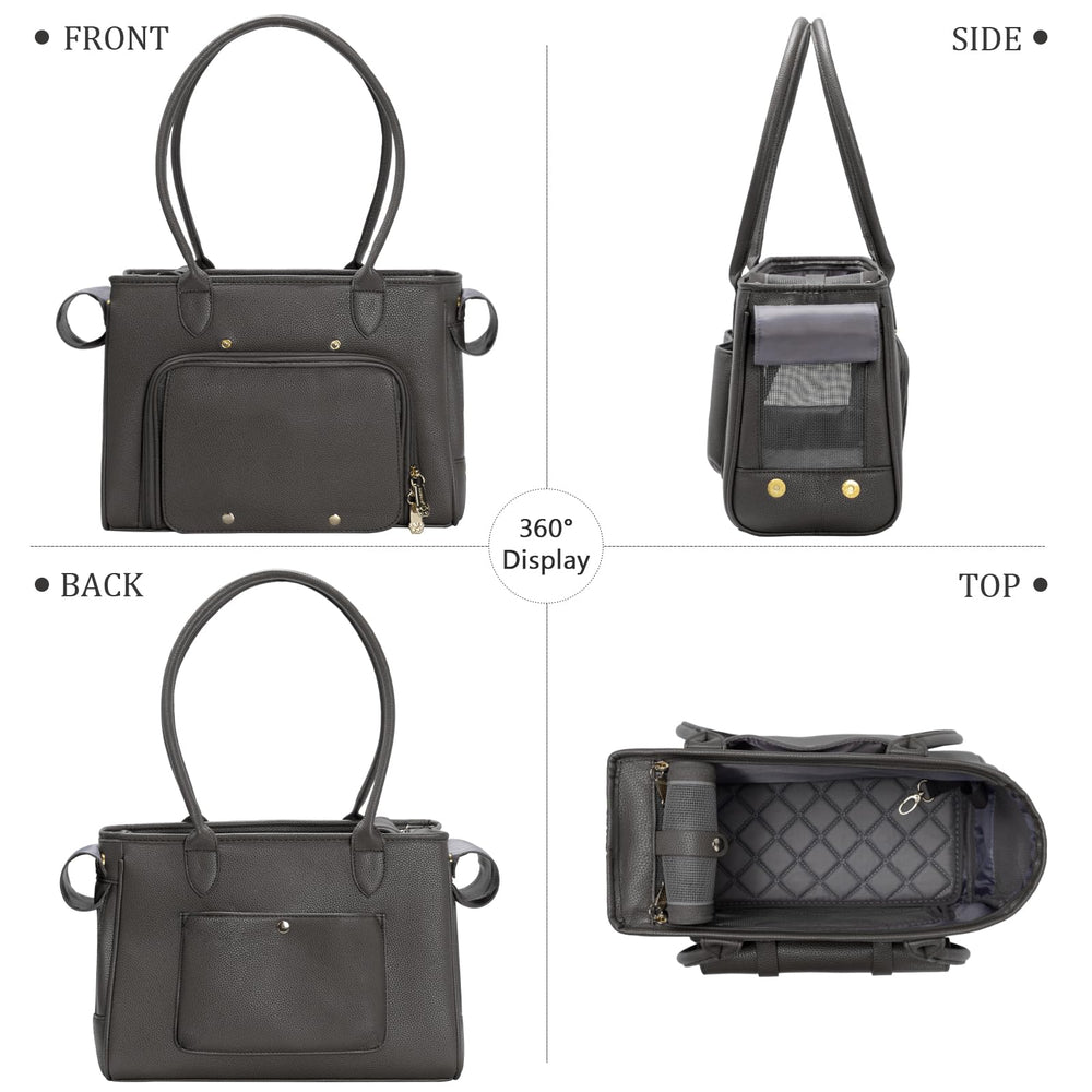 Minsong carrier top opening enables easy pet entry while keeping hands free.