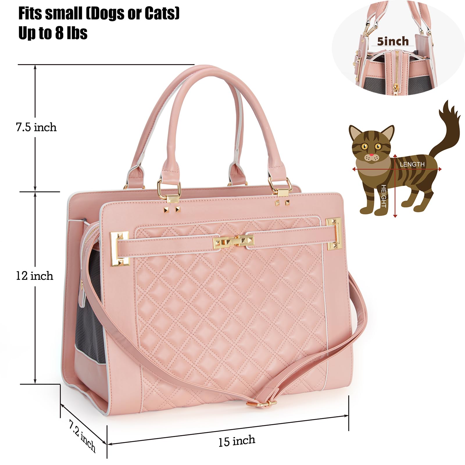 Minsong fashion pet carrier side view, showcasing breathable mesh and visibility.