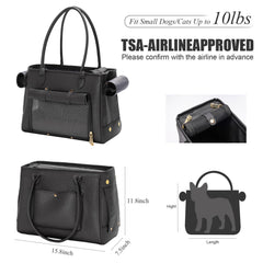 Minsong fashion pet carrier side view shows breathable mesh and spacious interior