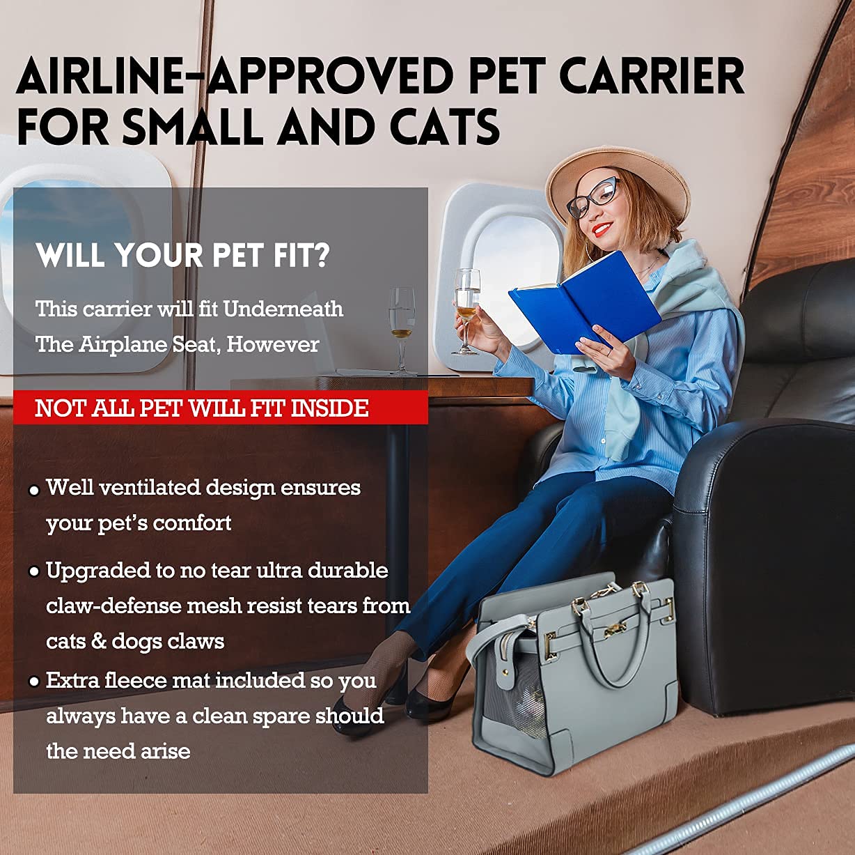 Minsong grey fashion carrier blends with outfits while keeping pets within reach and comfortable.