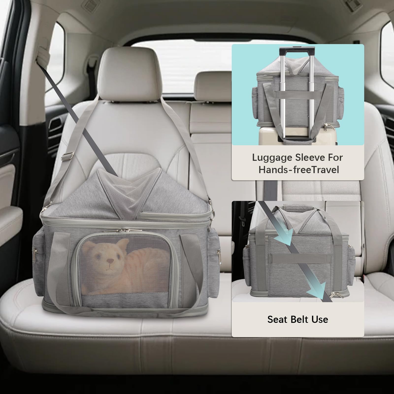 Minsong inside-leash pocket keeps essentials secure during trips.