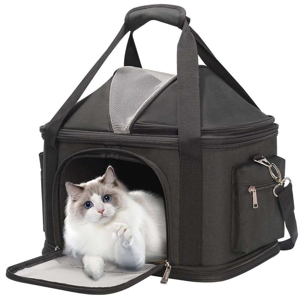 Minsong pet carrier softside front view for stylish travel with small pets.