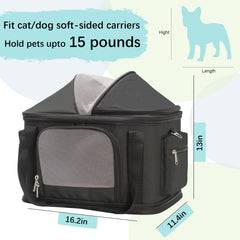 Minsong softside carrier black side view shows vegan leather durability.